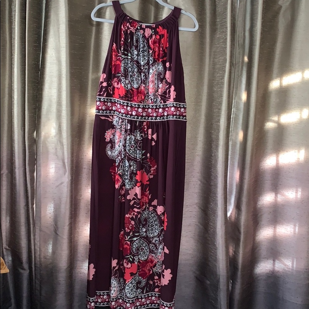 Lane Bryant burgundy floral dress